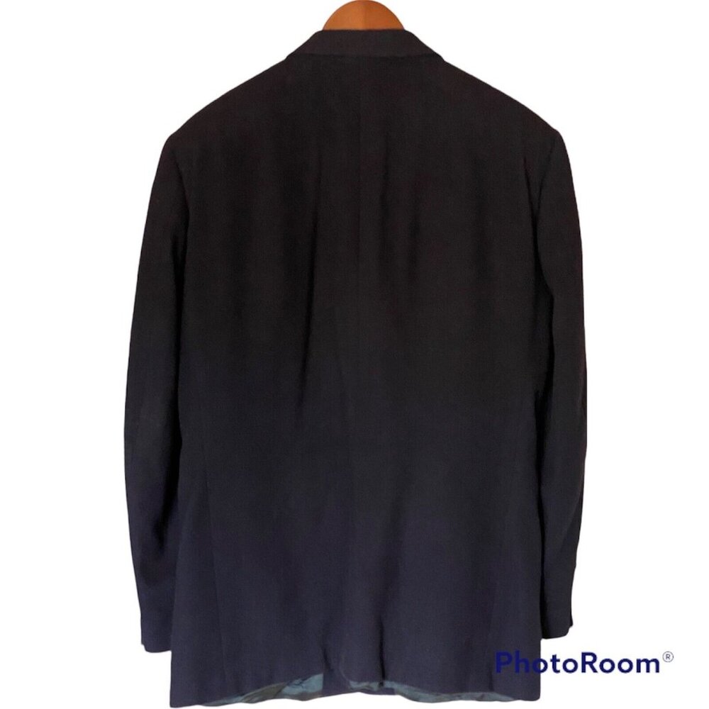 J. B. Britton Collection Navy Camel Hair Blazer Men's 42L Jacket Vintage - Picture 10 of 14